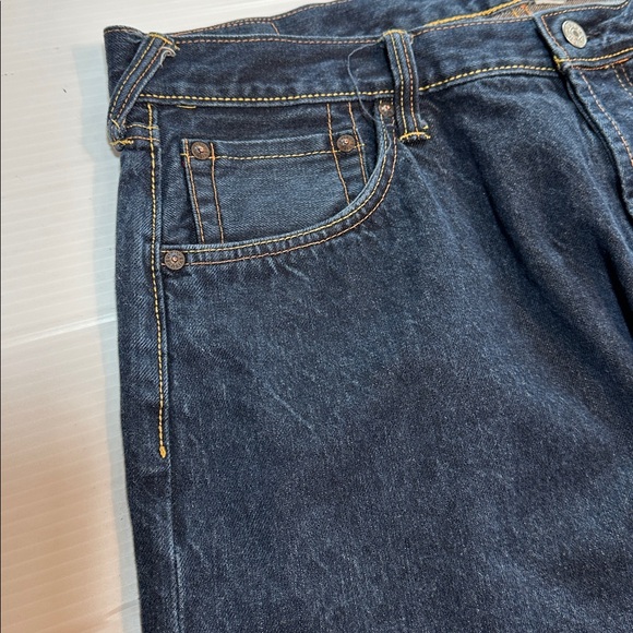 EVISU Cotton Denim Embroidered Blue Jean Shorts 38 like new tagged 38 waist - Picture 9 of 14